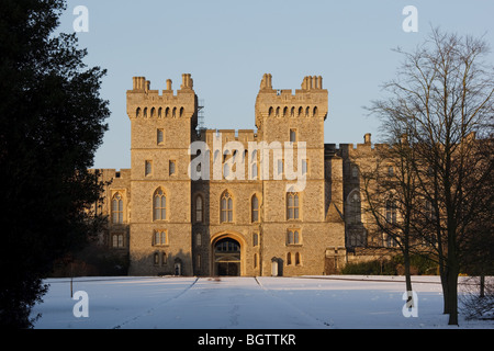 Windsor Castle im Schnee Stockfoto