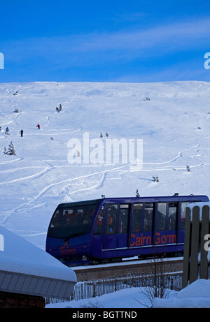 Standseilbahn Skipisten, Cairngorm Mountain, Scotland UK Europe Stockfoto