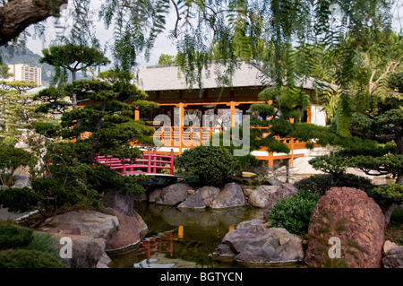 Monaco, Monte Carlo, City Park, einen japanischen Garten "Jardin Japonais', Landschaft, städtischen Garten angelegten Stadt Stockfoto