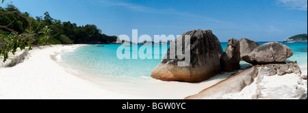 Granitfelsen am Strand, Similan Islands, Granit-Inseln, Andaman Meer, Indischer Ozean, Phang Nga, Thailand, Asien Stockfoto