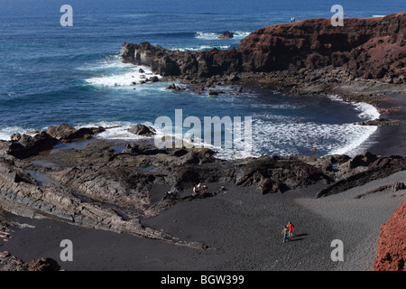 Playa de Los Ciclos, El Golfo, Lanzarote, Kanarische Inseln, Spanien, Europa Stockfoto
