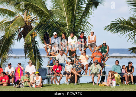Ein Rugby-Spiel auf Rarotonga in Cook-Inseln Stockfoto