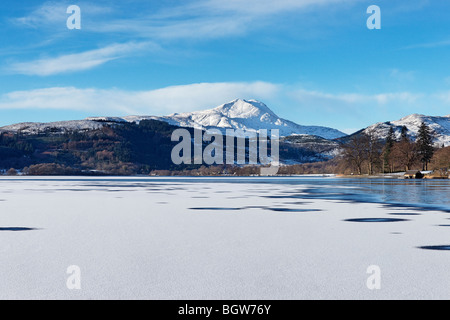 Ben Lomond und Trossachs, in der Nähe von Aberfoyle, Stirling, Schottland, Loch Ard. Stockfoto