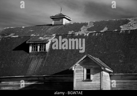 Diese schöne alte Scheune gesichtet wurde auf der Autobahn in Richtung Harrison Hot Springs, im Fraser Valley, Lower Mainland, BC, Kanada Stockfoto