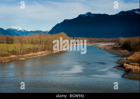 Der Fraser River im unteren Bereich Festland von British Columbia ist der längste Fluss in BC und 7. längste in Kanada. Stockfoto