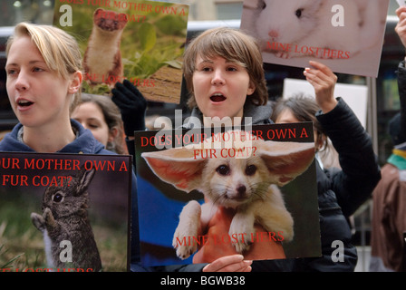 Tierschützer, Manhattan NYC, 27. November 2009, Stockfoto