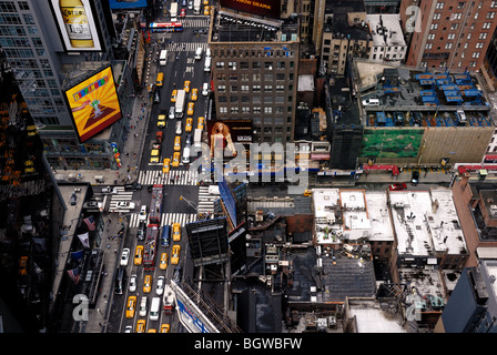 Eine Luftaufnahme des New Yorker Straßen. Stockfoto