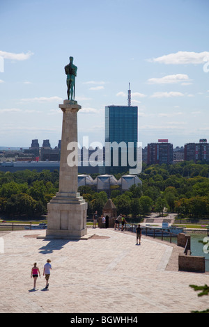 Blick vom Kalemegdan Festung zum neuen Belgrad, Serbien Stockfoto
