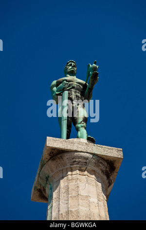 Ein Denkmal von Victor in Belgrad, Kalemegdan Festung, Werk des Bildhauers Ivan Mestrovic, Serbien, Europa Stockfoto