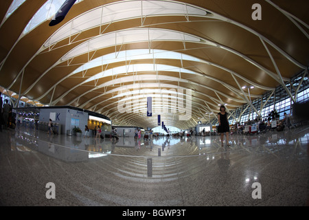 Terminal 3 Flughafen Pudong in Shanghai Stockfoto