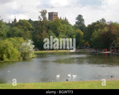 Digital-Aquarell-St Albans Stockfoto