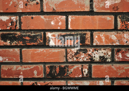 Verwendeten roten Backsteinmauer Stockfoto