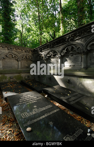 Berlin. Deutschland. Grab des deutschen jüdischen Malers Max Liebermann (1847-1935) auf dem jüdischen Friedhof in der Schönhauser Allee, Prenzlauer Berg. Stockfoto