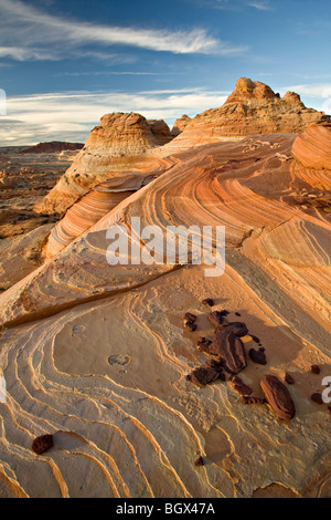Wirbelnden Felsformationen aus Sandstein in Coyote Buttes South Stockfoto