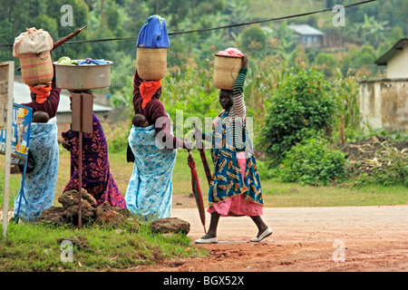 Stadt von Kisoro, Uganda, Ostafrika Stockfoto