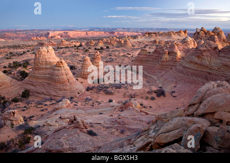 Ansicht der Cottonwood Teepees Felsformationen in Coyote Buttes Stockfoto