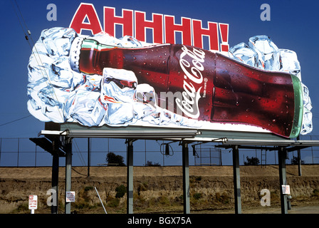 Plakat für Coca Cola in Los Angeles, Kalifornien Stockfoto