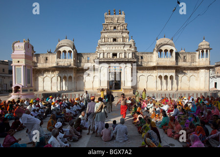 Alten klingelte Ji-Hindu-Tempel während das Kamel Mela in Indien Pushkar Stockfoto