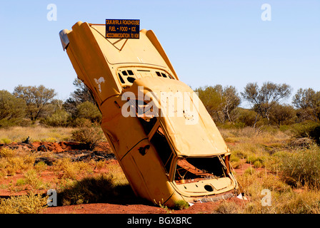 Autowrack im Outback Australien Stockfoto