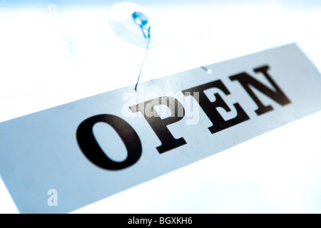 open sign in a window. Stockfoto