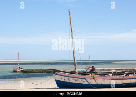 Strand in Vilanculos, Mosambik, Ost-Afrika Stockfoto