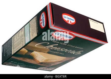 Schachtel mit Dr. Oetker Käsekuchen Mischung Stockfoto