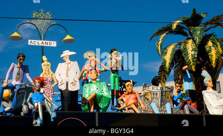 Skurrile Tableau über Shops in Acland Street, St Kilda, Melbourne, Australien Stockfoto