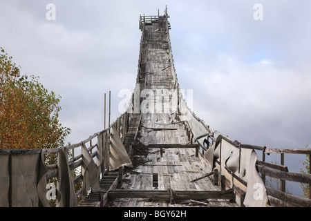 Treppe bei bei Nansen Schanze in Mailand New Hampshire USA. Dieser Sprung wurde 1936 und 1938 Olympiatrials gebaut. Stockfoto