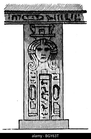 Hathor - Säule, Ägypten Stockfoto