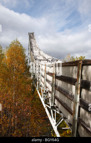 Treppe bei bei Nansen Schanze in Mailand New Hampshire USA. Dieser Sprung wurde 1936 und 1938 Olympiatrials gebaut. Stockfoto