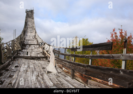 Treppe bei bei Nansen Schanze in Mailand New Hampshire USA. Dieser Sprung wurde 1936 und 1938 Olympiatrials gebaut. Stockfoto