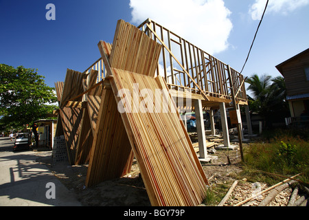 Baustelle in Utila, Honduras Stockfoto