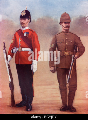 Links. Farbe-Sergeant der West Yorkshire Regiment. Richting. Sergeant der Yorkshire Regiment. Stockfoto