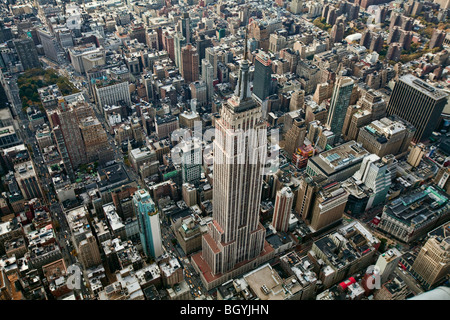 New York - Luftbild des Empire State Building Stockfoto
