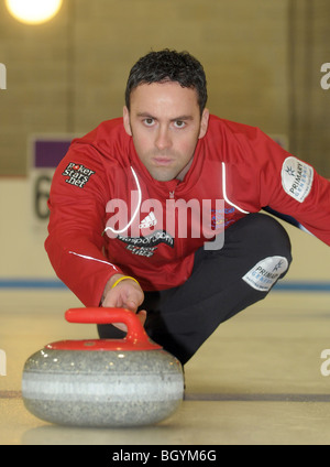 Überspringen Sie David Murdoch, die Männer Team GB Curling-Teams für die Olympischen Winterspiele in Vancouver Kanada 2010. Stockfoto