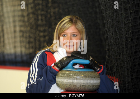 Eve Muihead Skip (Kapitän) der britischen Frauen Curling Team für Vancouver Kanada 2010 Stockfoto