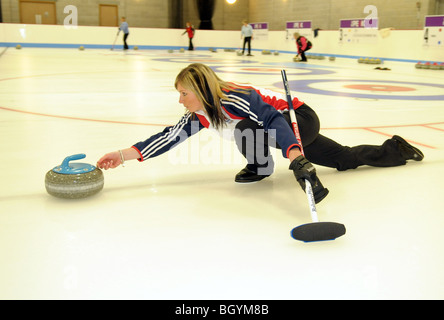 Eve Muihead Skip (Kapitän) der britischen Frauen Curling Team für Vancouver Kanada 2010 Stockfoto