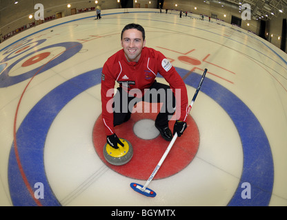 Überspringen Sie David Murdoch, die Männer Team GB Curling-Teams für die Olympischen Winterspiele in Vancouver Kanada 2010. Stockfoto