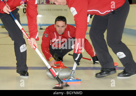Mitglieder der Herren Team GB Curling-Teams für die Olympischen Winterspiele in Vancouver Kanada 2010. Abgebildete Team überspringen David Murdoch Stockfoto