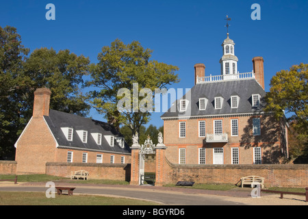 Stock Foto von Haus des Gouverneurs in Colonial Williamsburg, VA, USA. Stockfoto