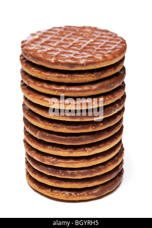 Milchschokolade Verdauungs-Kekse-stack Stockfoto