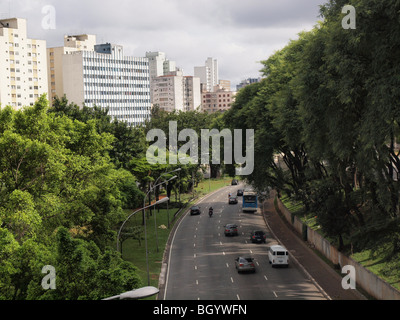 Einer belebten Straße in der Stadt Sao Paulo in Brasilien Stockfoto