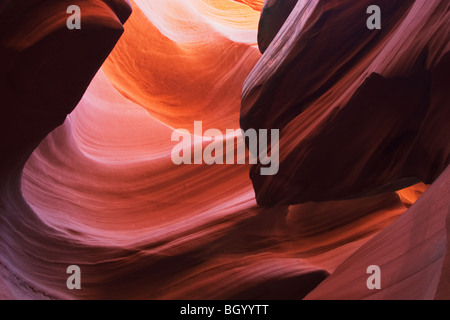 Sandstein-Muster in Lower Antelope Slot Canyon, Page, Arizona. Stockfoto