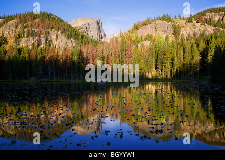 Nymphe See, Rocky Mountain National Park, Colorado. Stockfoto