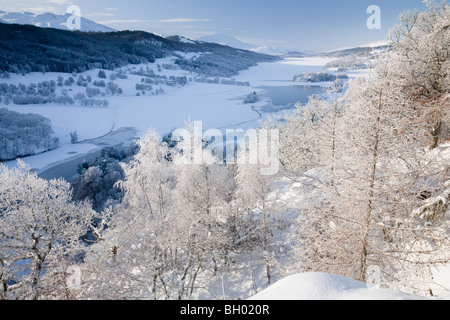 Queens View im Winter, Perthshire, Schottland Stockfoto