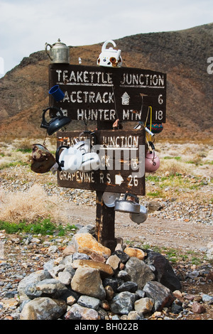 Melden Sie einen Wasserkocher Junction in Death Valley Nationalpark, Kalifornien Stockfoto