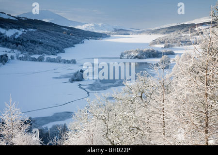 Queens View im Winter, Perthshire, Schottland Stockfoto