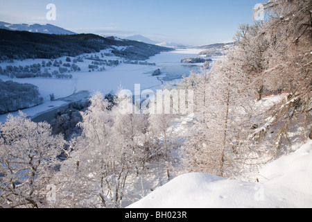 Queens View im Winter, Perthshire, Schottland Stockfoto