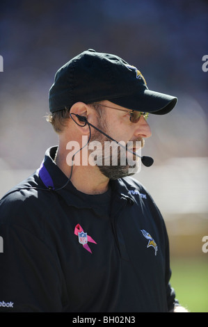 Brad Childress Cheftrainer der Minnesota Vikings Stockfoto