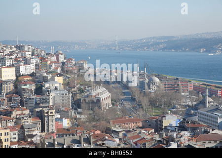 Blick vom Galata Turm, Istanbul, Türkei Stockfoto